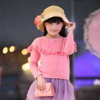 笛莎2013新品童装儿童毛衣披肩式荷叶边中大