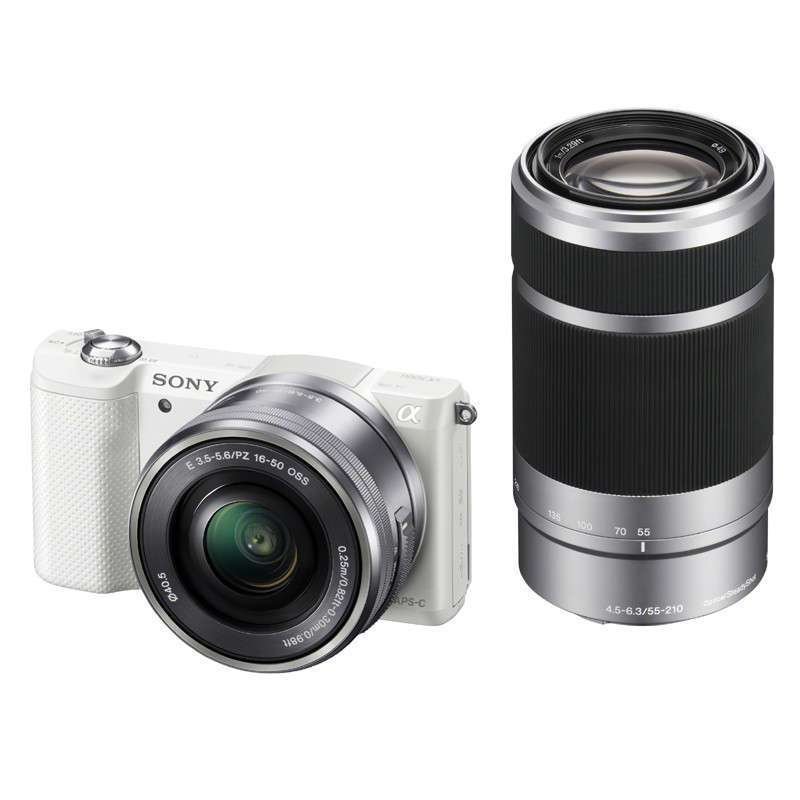 索尼(SONY) ILCE-5000Y 微单相机 白色(16-50mm+55-210mm双镜头全焦段 a5000/α5000)