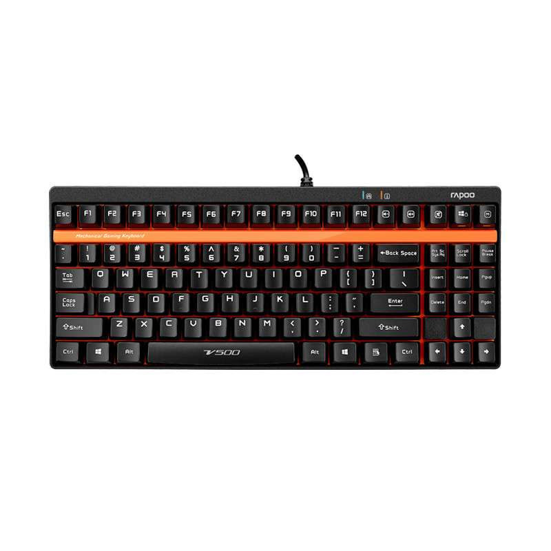 雷柏机械游戏键盘V500 黑色（黑轴）