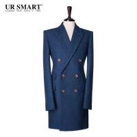 URSMART人气男大衣蓝调传奇羊毛混纺优雅男