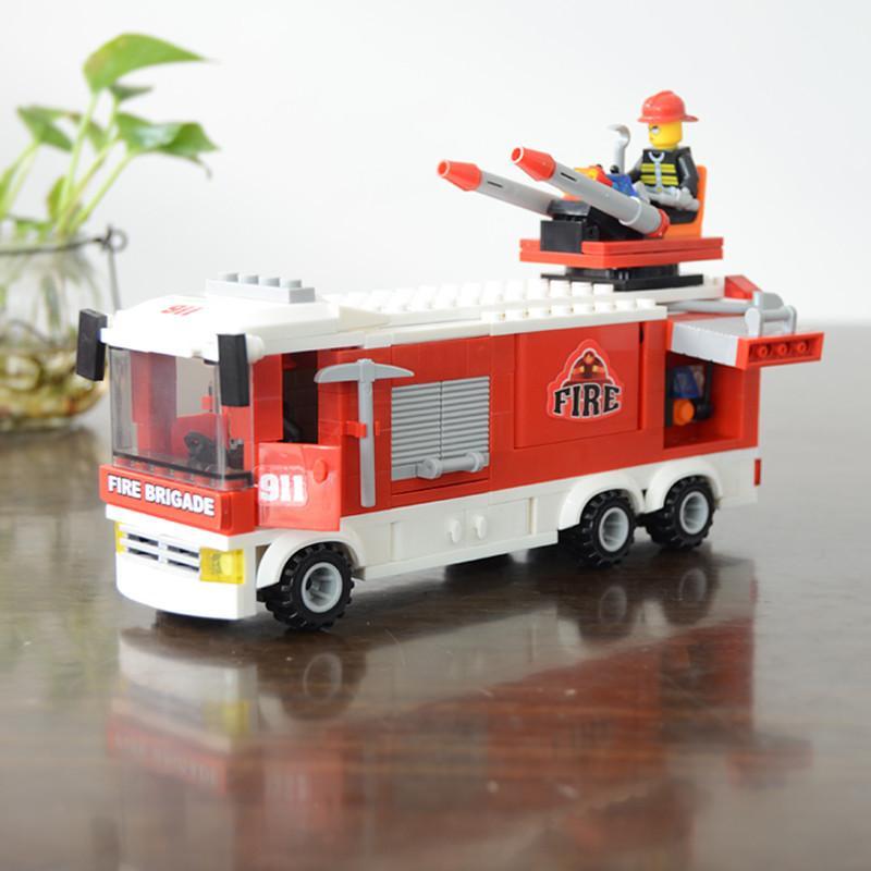 儿童礼物 启蒙式消防局消防车系列启蒙积木911 拼装玩具 ts30113