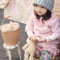 麦菲熊Myfashion 秋<em>冬款儿童</em>装毛绒蕾丝花边中
