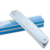 天鹅正品 24孔船型重音口琴 白色琴格 C调 外观