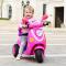 新款儿童电动车电动摩托车宝宝玩具三轮车童车遥控汽车 高配有遥控米色