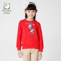 pcora 巴柯拉女童装春装新款套头衫卫衣圆领长