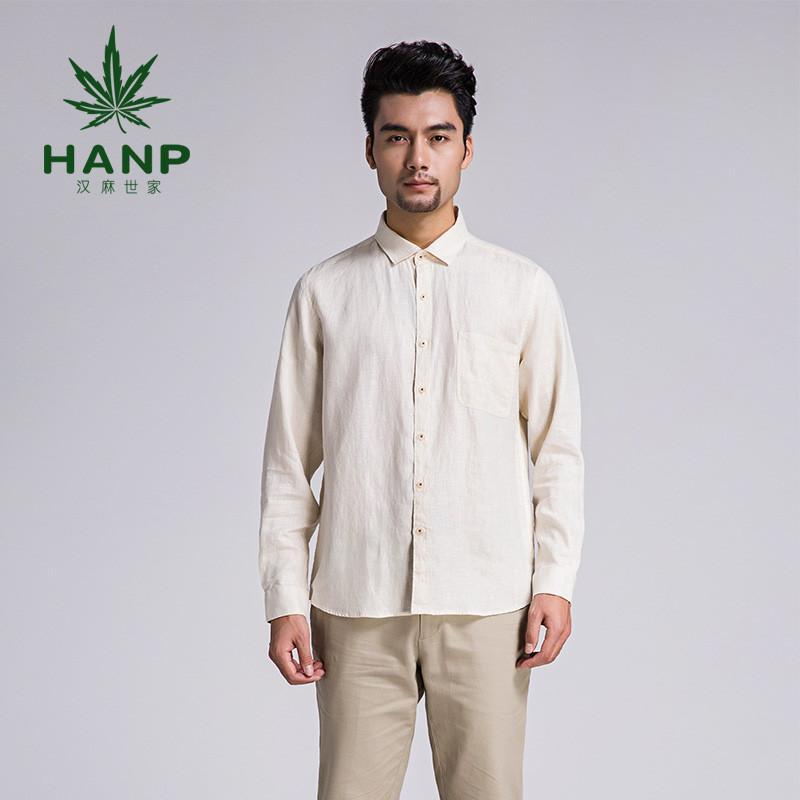 男装 男士衬衫 汉麻世家(hanp hanp/汉麻世家青年百搭全麻长袖衬衣
