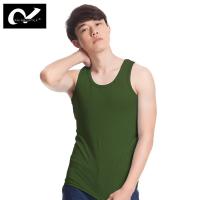 夏季男纯色背心紧身健身全棉内衣运动打底衫舒