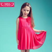 浪漫仲夏 浪漫立体花朵雪纺裙QX505169 西瓜