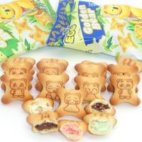 进口零食品 ego金小熊灌心夹心饼干1个 草莓味