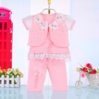2015夏季新款套装 2-1岁女童3件套婴儿透气宝