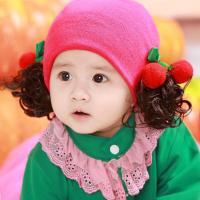 韩国儿童婴儿假发帽子0-1-3岁春秋季新款小孩