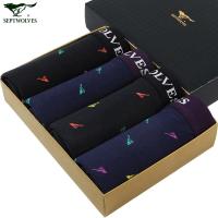 七匹狼内裤男士平角裤u凸中<em>腰纯棉短裤</em>印花无