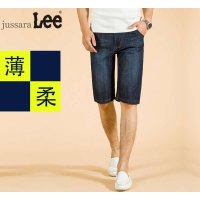 Jussara Lee夏季男士牛仔裤薄款牛仔中裤男牛