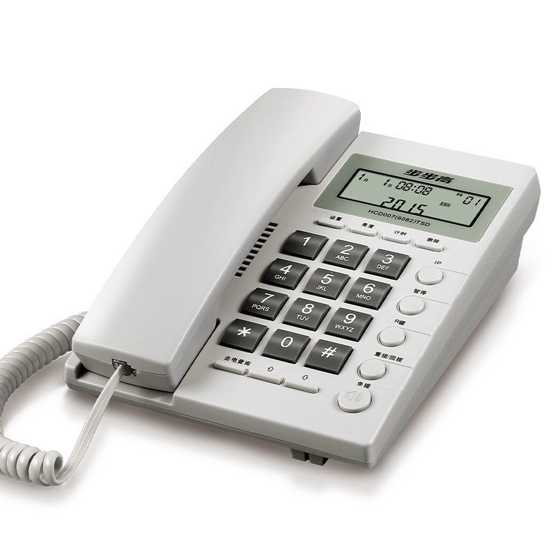 步步高 电话机 HCD6082（雅白）免提通话/大音量/磨砂面板/座式/壁挂式双用电话机座机 家用办公座机固定电话