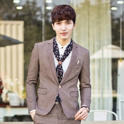 mssefn 2015韩国模特 个性点点 型男绅士 气质修身多色男士西服 西装