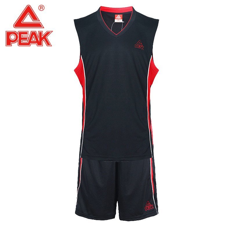 匹克篮球服套装男夏季比赛训练服球衣队服透气运动服印号 F733001 黑色 3XL