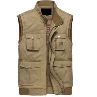 季薄款宽松<em>马甲</em>导演摄影中老年<em>户外钓鱼马夹</em>男