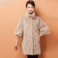 <em>憨厚皇后</em> 2015新款海宁<em>水貂</em>毛<em>皮草整貂外套</em> 女