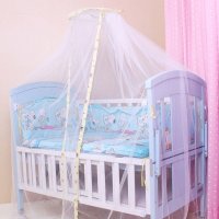 宝宝婴儿床蚊帐落地带支架婴儿床蚊帐罩儿童蚊