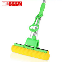 日沛新品 挤压式吸水胶棉拖把 单滚轮式海绵拖