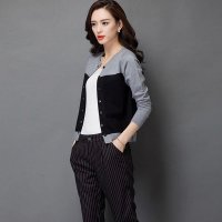 星骆莎 短款<em>针织衫女开衫2015</em>秋季新款毛衣外