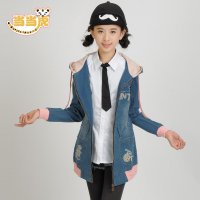 <em>大女童</em>中长款<em>牛仔外套</em> 秋款童装女大童2015秋