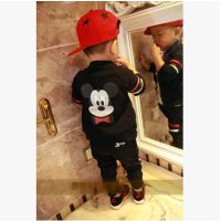 麦豆日记 男童秋款套装女宝宝运动小童卡通长