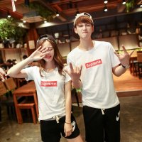 情侣T恤2015夏季新款情侣T恤supreme经典印