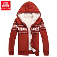 战地吉普AFS JEEP<em>男士加绒加厚毛衣</em> 冬季人
