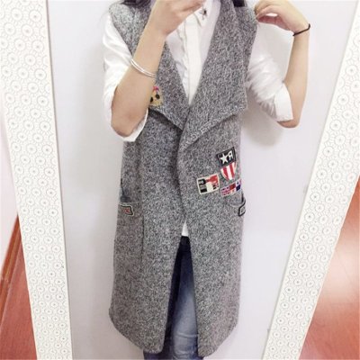 【女士针织/<em>毛衣</em> 6910】2015秋款韩版宽松<em>无袖</em>