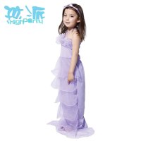 孩派 COS万圣节美人鱼服装 表演服装 儿童紫色