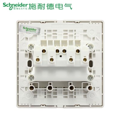 施耐德电气 开关插座面板 四位四开四联双控 墙壁电源插座开关面板