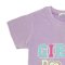 水果铺子新款女童短袖舒适纯棉印花T恤（摇滚女孩）女宝宝吸汗纯棉上衣 15FSXG05(01) 110cm 紫色