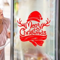 圣诞老人玻璃贴纸圣诞节门贴窗户装饰墙贴贴画