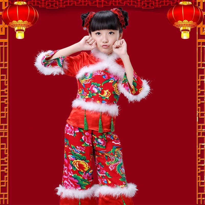 【可美可莉系列】儿童舞蹈服女童汉族秧歌舞演