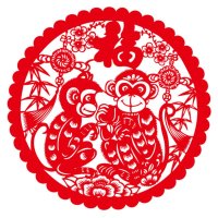 个性一百猴年剪纸图片