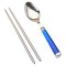 美厨（maxcook）不锈钢勺子筷子炫彩餐具三件套（蓝色） MCXC-5