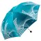 天堂伞 UPF50+缎面黑胶丝印抽象图案三折晴雨伞太阳伞 30051ELCJ 蓝色