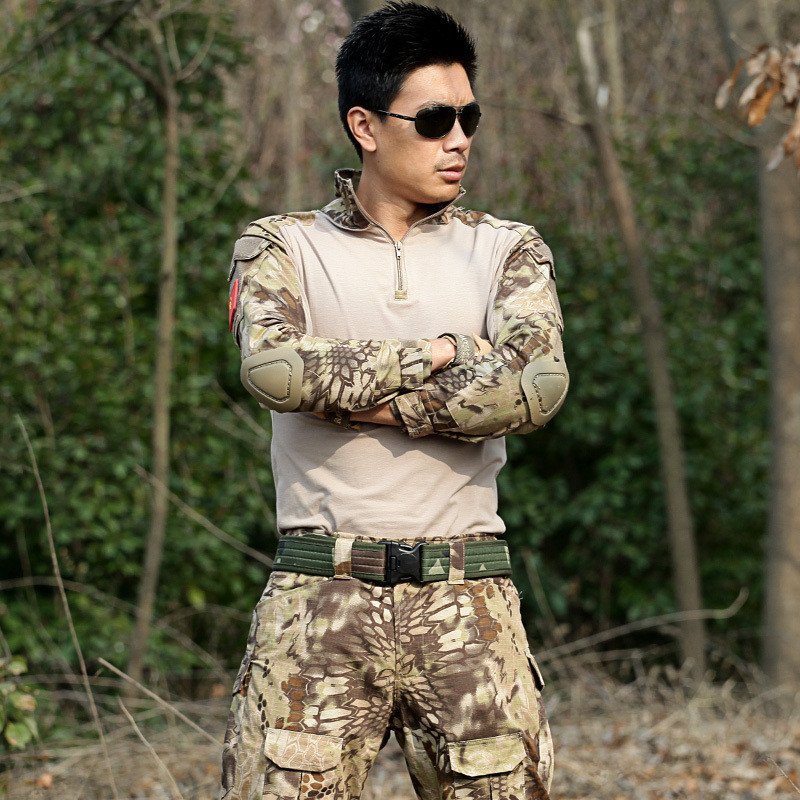 特种兵青蛙迷彩服套装蟒纹迷彩服战狼同款战术迷彩服军迷野营拓展训练