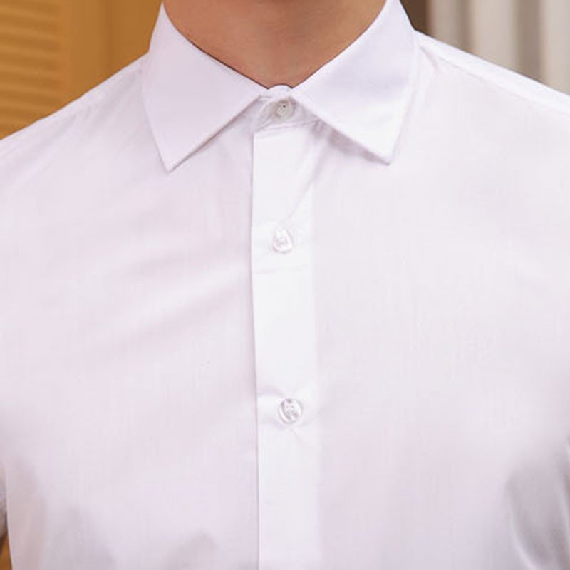 丹杰仕夏季衬衫男短袖纯色修身商务正装工装半袖男士白衬衫职业装男装