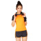 豪客虎夏季新款运动户外修身纯色短袖紧身衣女士健身瑜伽跳操舞蹈服上衣半袖T恤 S 橙色