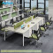 HiBoss 现代办公家具简约屏风办公桌职员桌2 4 6人组合工作位 六人位不含活动柜