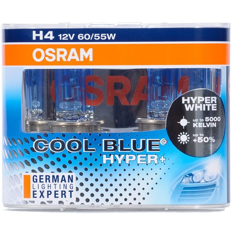 欧司朗(OSRAM)亮白系列 H4汽车灯泡 【增亮50%，色温5000K】12V55/60W