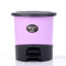 宜莱芙 5.5L 圆形塑料垃圾桶脚踏式大号带盖家用厨房客厅卫生间翻盖垃圾篓办公室纸篓 脚踏式 单包装 塑料 紫色