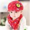 贝迪牛+新生儿胎帽婴儿帽 男女宝宝帽三角巾套装 均码（0-12个月） 红色兔八哥两件套