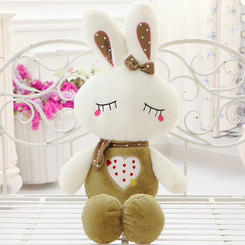 毛绒玩具兔子公仔小白兔布偶娃娃流氓兔可爱抱枕创意生日礼物女孩情人礼物 120cm 绿色爱心兔