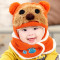 贝迪牛+童帽婴儿帽子宝宝帽子冬季护耳帽围脖两件套 均码（头围46-50cm） 粉色92毛线加绒帽2件套