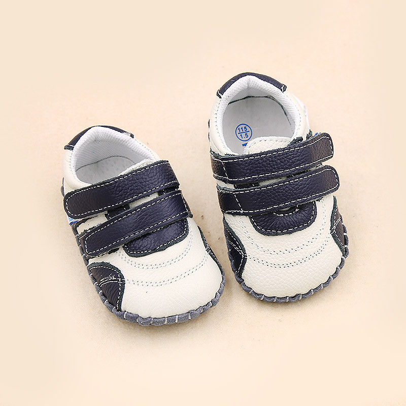 秋冬季男女宝宝鞋子0-1岁学步鞋软底婴儿鞋新生幼儿棉鞋26789个月 P101NV深蓝色双带 135码/内长13.5cm