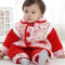 新年婴儿唐装棉衣女童外套装0-1-2岁女宝宝加厚冬装 婴幼儿童装 73cm(8码建议55-65CM 小美女薄棉粉色