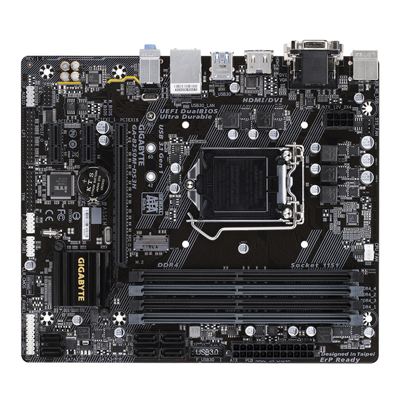 技嘉(gigabyte)b250m-ds3h 主板(intel b250/lga1151/只支持windows10